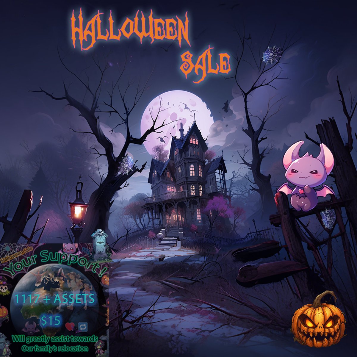 LoneRogueProdu1's tweet photo. Every purchase helps towards #reuniting our #family &amp; improving the #future of our #children

#HalloweenForFamilyUnity ❤️🔁
Your #support gets us #onestepcloser🎃🌟

https://t.co/Ic7hH0iYvV

#Halloween #digitalart #halloweenart #art #indie #IndieDevs #ShamelessSelfpromoFriday https://t.co/B0ZKAblbc3