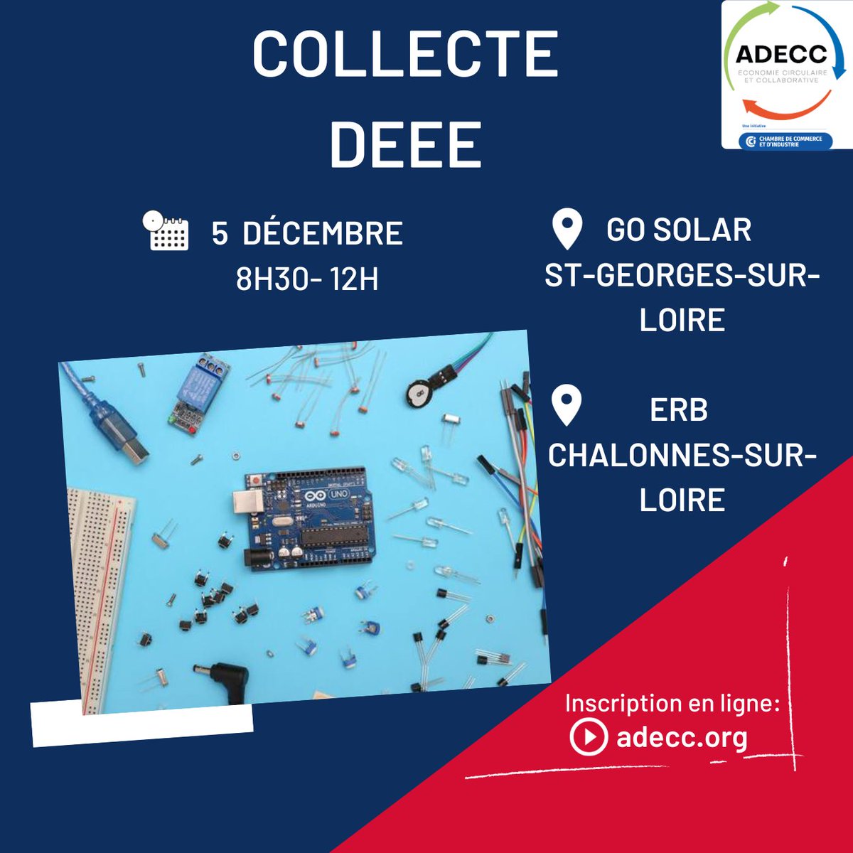 📢 La 𝐜𝐨𝐥𝐥𝐞𝐜𝐭𝐞 𝐠𝐫𝐨𝐮𝐩𝐞́𝐞 𝐝𝐞𝐬 𝐃𝐞́𝐜𝐡𝐞𝐭𝐬 𝐝'𝐄𝐪𝐮𝐢𝐩𝐞𝐦𝐞𝐧𝐭𝐬 𝐄𝐥𝐞𝐜𝐭𝐫𝐢𝐪𝐮𝐞𝐬 𝐞𝐭 𝐄𝐥𝐞𝐜𝐭𝐫𝐨𝐧𝐢𝐪𝐮𝐞𝐬 sera le 05.12 de 8h30 à 12h chez Go Solar et ERB en partenariat avec Loire Layon Aubance ! 

▶️ Inscriptions : tinyurl.com/49zx9yet