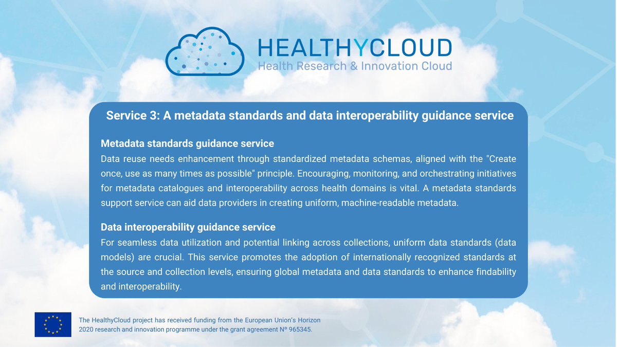 HealthyCloudEU's tweet image. Expert in #metadata and #datainteroperability guidance services? Give your feedback on Healthycloud&apos;s Strategic Agenda Service 3 by 3 Nov!

➡️ow.ly/cGo050Q07uk

@EoscLife @eupatientsforum @iacs_aragon @ECRIN_ERIC @BBMRIERIC @ELIXIREurope
#healthdata