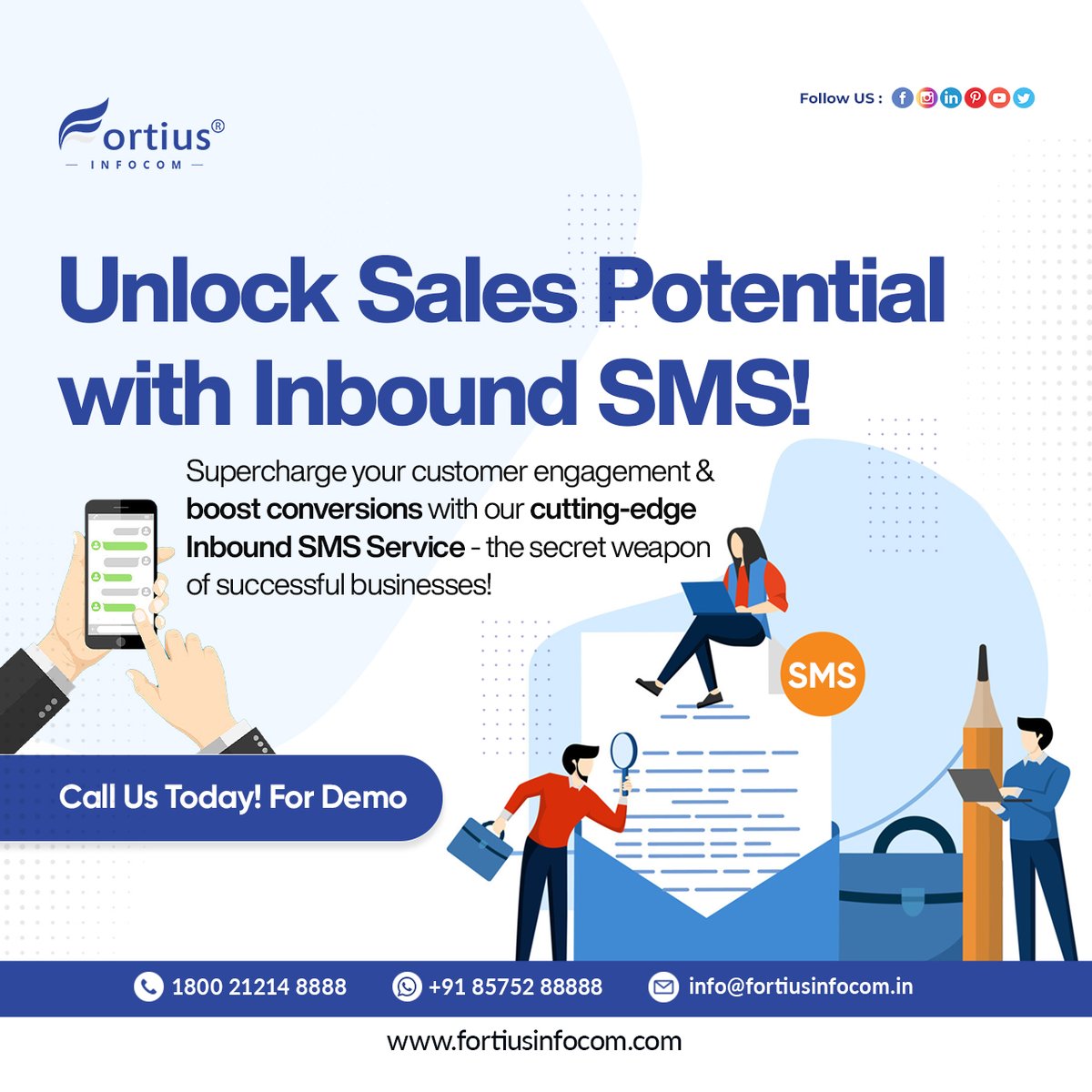 fortiusinfocom's tweet photo. ๐ฑโจ Text your way to success with our new Inbound SMS Service! ๐๐ Streamline communication and provide seamless customer support, all in one place. Let's revolutionize the way you connect with your audience! ๐ฌ๐ช #InboundSMS #CommunicationMadeEasy
๐ https://t.co/o5OoiGbm4s https://t.co/97BjeNfBos