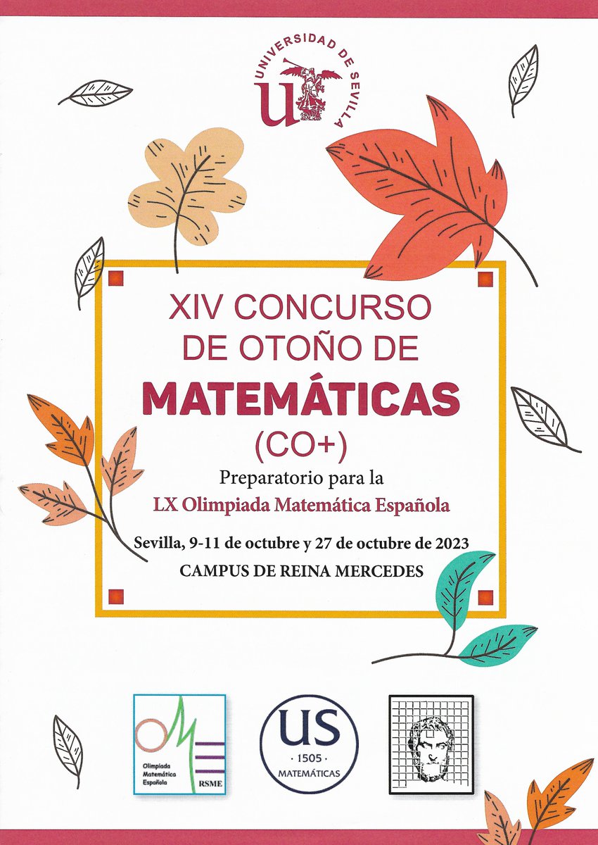 interMatia's tweet photo. 👏👏Preparados para la final del XIV Concurso de Otoño de Matemáticas (CO+) de Sevilla. InterMatia vuelve a colaborar con mucha ilusión otro año más. ¡Les deseamos mucha suerte a todos los participantes! 👏👏 https://t.co/aQbJHuSXH6