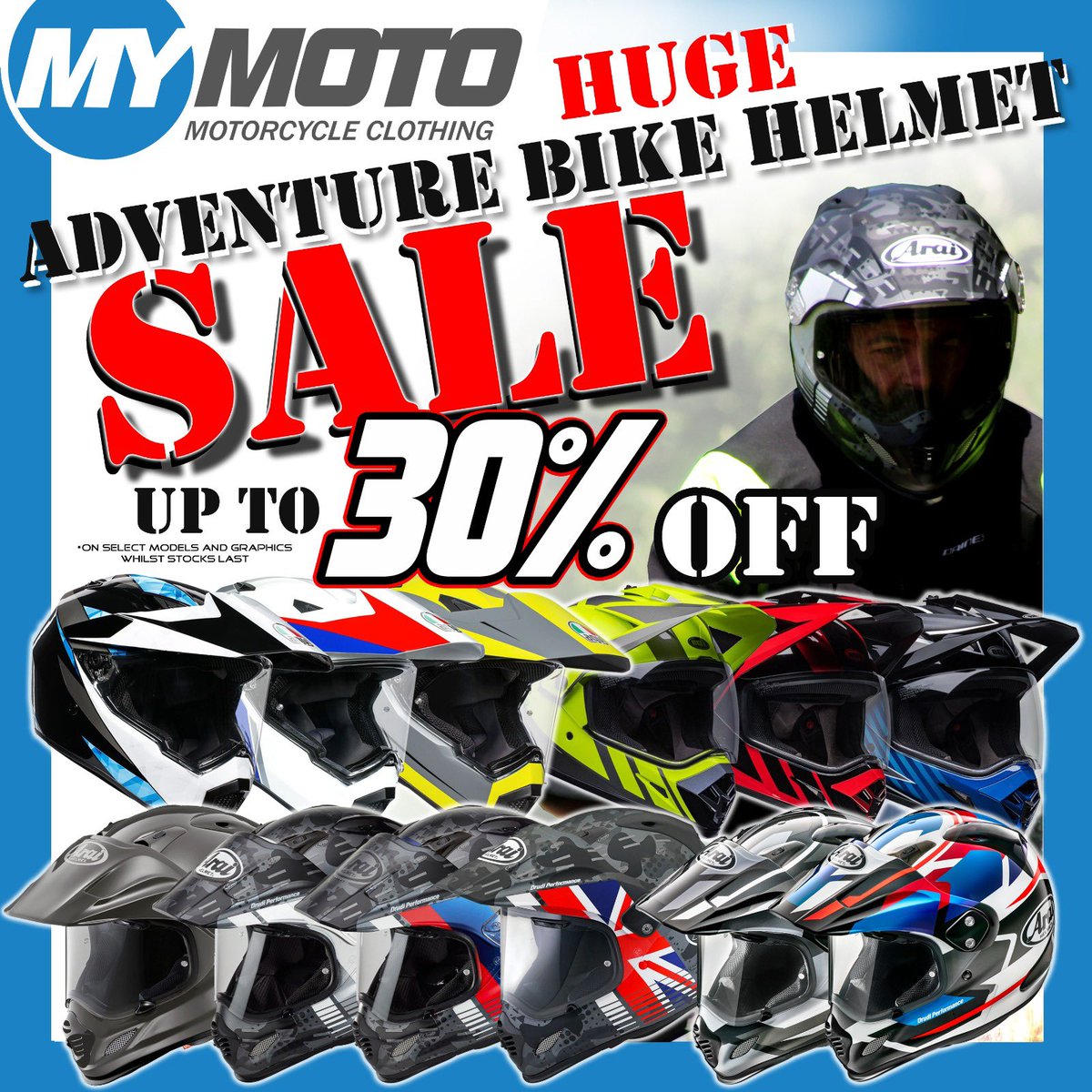 We’ve got a huge sale on a range of adventure bike helmets from the Arai Tour x4, AGV AX9 and Bell MX9. Visit us in store or go to our website to get yourself a bargain!

dstoremanchester.co.uk

#araitourx4 #agvax9 #bellmx9 #araihelmets 
#agvhelmets #bellhelmets
#abrfestival