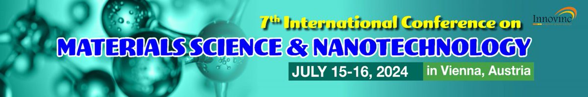 Materialss2027's tweet photo. "7th International Conference on Materials Science &amp; Nanotechnology” (ICMSN 2024) is going to be held on July 15 - 16, 2024 in Vienna, Austria. (Hybrid Event).  https://t.co/NoICYcnf0P

#ICMSN2024 #Materialsscience #Vienna #Nanotechnology https://t.co/N4QjPTZnMG