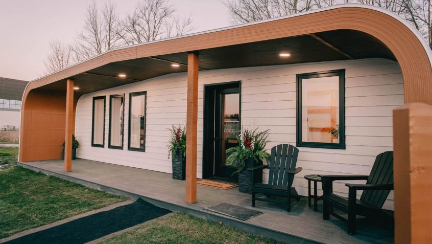 3D-printed floors, walls & roof.

Sustainably grown wood fibers and bio-resins, renewable resourcing.

The house is fully recyclable and highly insulated.

Construction waste nearly eliminated due to the precision of the printing process. 

#greenhomes 

umaine.edu/news/blog/2022…