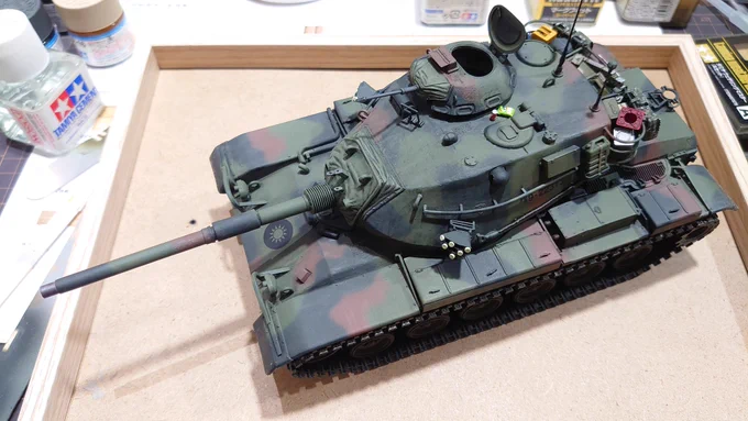 実弾演習時の国軍のM60A3、そろそろ完成かな('- `*) 