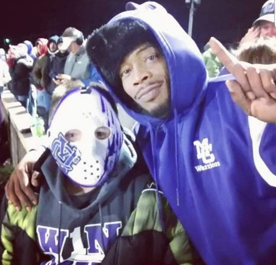 Game Day for the Warriors! This is a pic from a Halloween game against So Pitt with the late Anthony Martin. He was a treasure!  

Let's win this region!!!!
Go Warriors!!!!