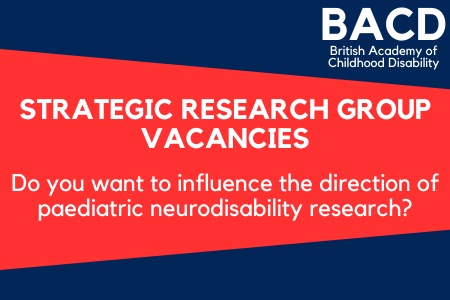 Want to influence the direction of UK paediatric neurodisability research? Our Strategic Research Group is seeking to recruit: 
- physios
- speech &amp; language therapists
- nurses
- social care professional
- education professional/education psychologist
bacdis.org.uk/articles/strat…