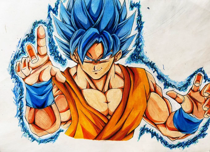超サイヤ人ブルー#イラスト#ドラゴンボール 