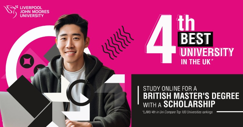 UNICAForg's tweet photo. British Master's degrees in the area of your choice form the 4th-best university in the UK, Liverpool John Moores University