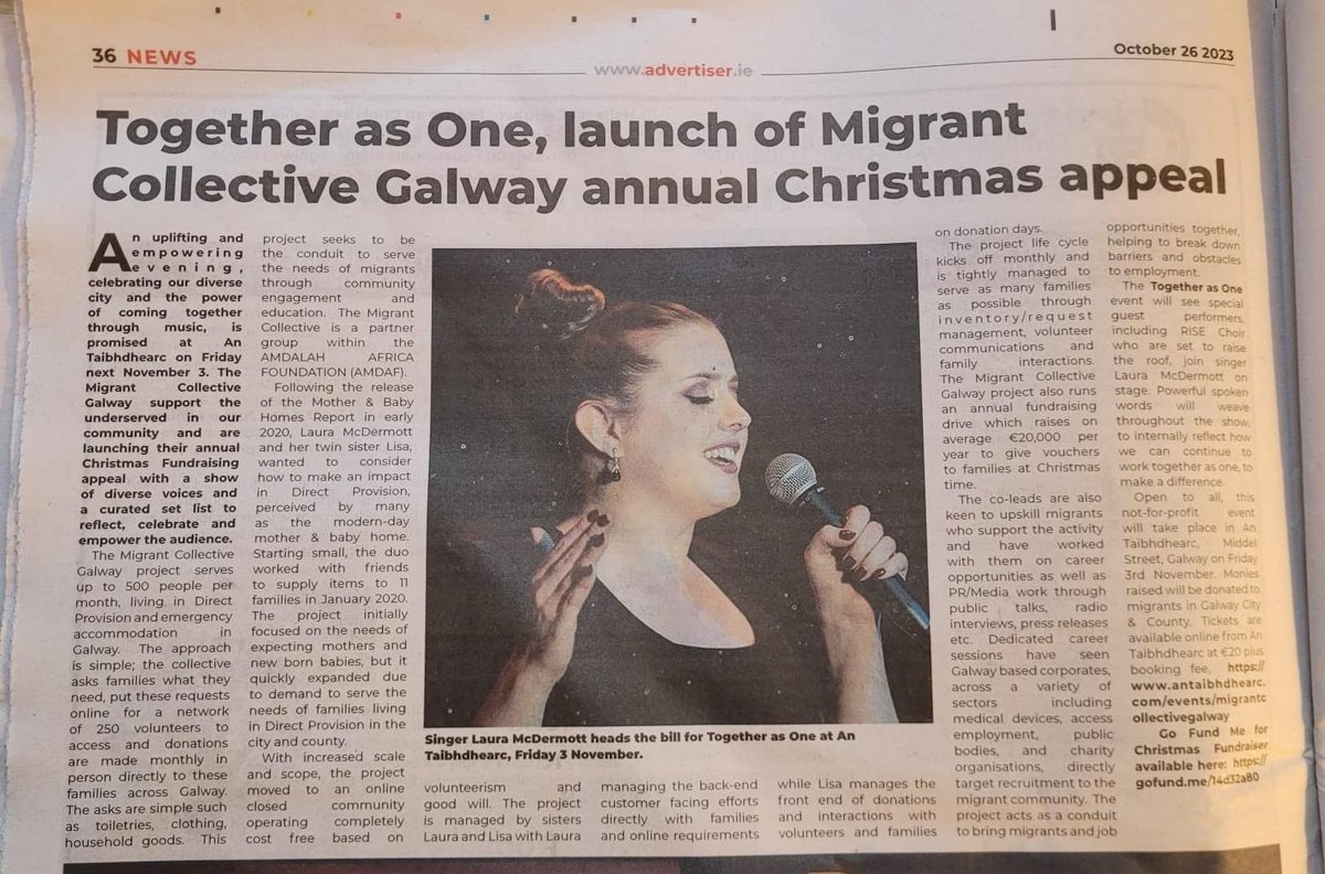 AmdafIreland's tweet photo. https://t.co/f1Kbf531eS
Come along to enjoy the show today, 7-9.30pm Meet the people we support in our community, raffle prizes &amp; surprises 29t!

Ds amazing event is put 2gethr by #MigrantCollectiveGalway, a partner Group of AMDAF. 
Pls buy a ticket - it's gonna be a stellar 9t! https://t.co/13oWdHGV41