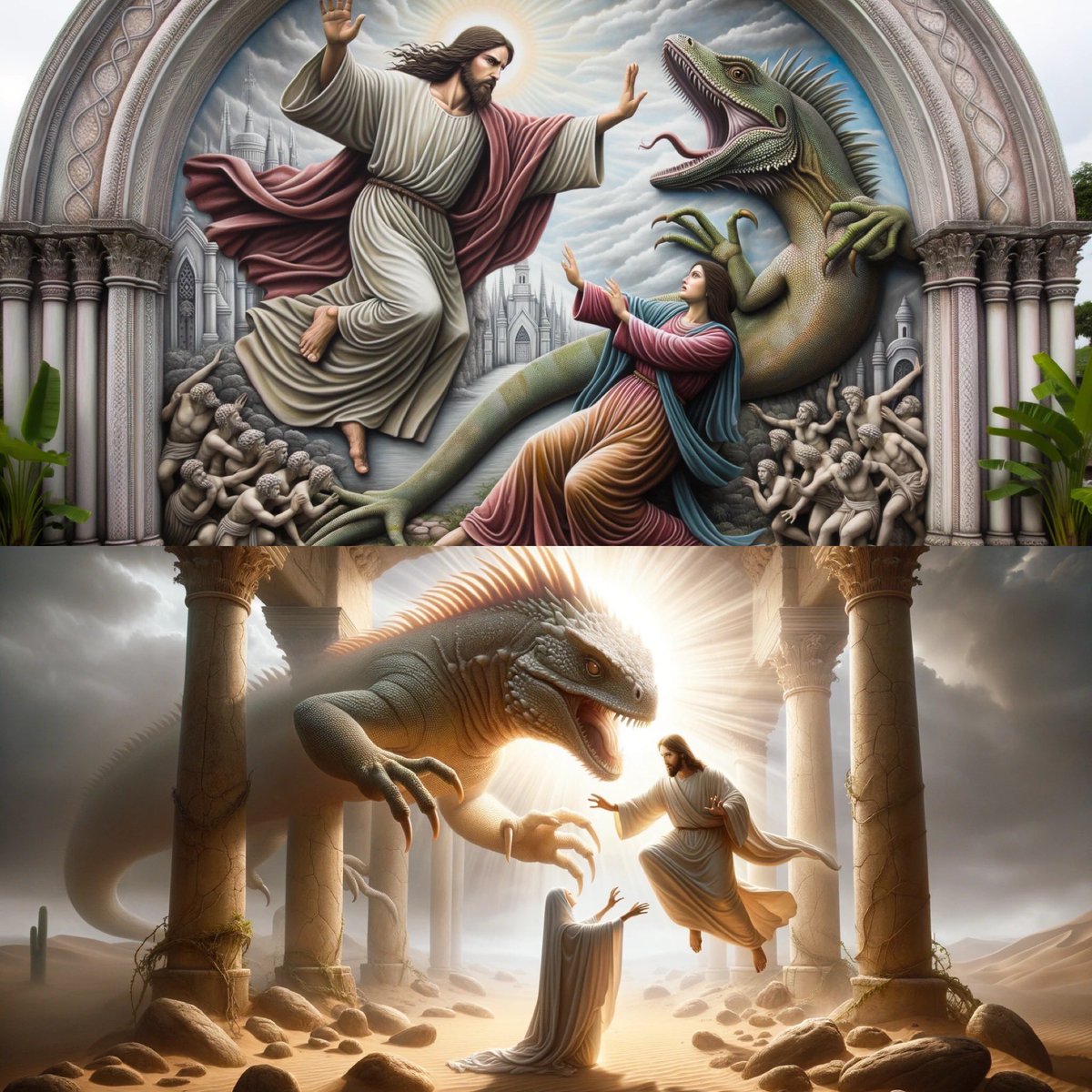 Jesus saves the day again!

#AIArtwork #DALLE3 #Jesus #Satan #Starbucks #Coffee #Halloween #NFT #AIart #AIArtCommuity