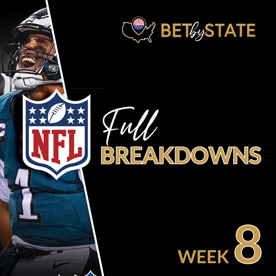 BetByState's tweet photo. We are nearing the midway point of the 2023-24 NFL season already, as the Week 8 games will take place this weekend. There are some interesting matchups on the schedule this weekend, and there are also some very intriguing games.

Click the link in our bio for our official NFL Week 8 Mega Predictions page – which we deliver to you before the upcoming week’s games!

#nflpicks #betbystate

https://t.co/WhOsUzJnfU