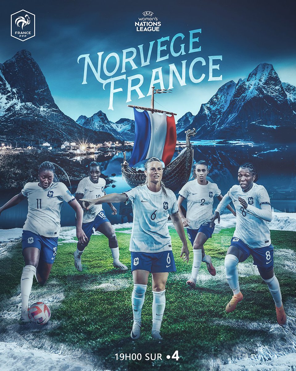 𝙅𝙤𝙪𝙧 𝙙𝙚 𝙢𝙖𝙩𝙘𝙝 𝙖̀ 𝙊𝙡𝙨𝙤 👊 ⚡️ Norvège 🇳🇴-🇫🇷 France 🏆 Ligue des Nations 🏟️Ullevaal Stadium ⌚️ Ce soir à 19h 📺 France 4 #NORFRA | #FiersdetreBleues