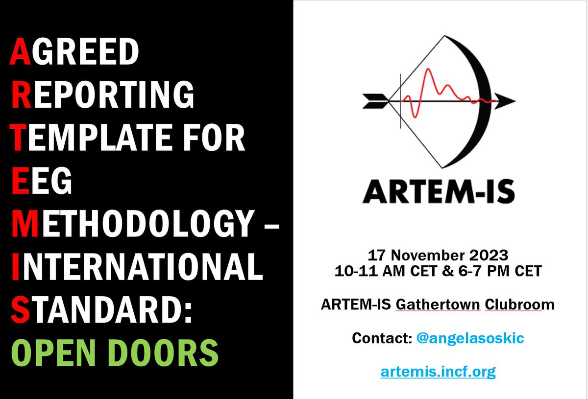 Following the amazing experience we had at @CuttingEEG CuttingGardens, ARTEM-IS (artemis.incf.org/about) is having an Open Doors session for people interested in joining the team. If you would like to join, please DM me for details. :)