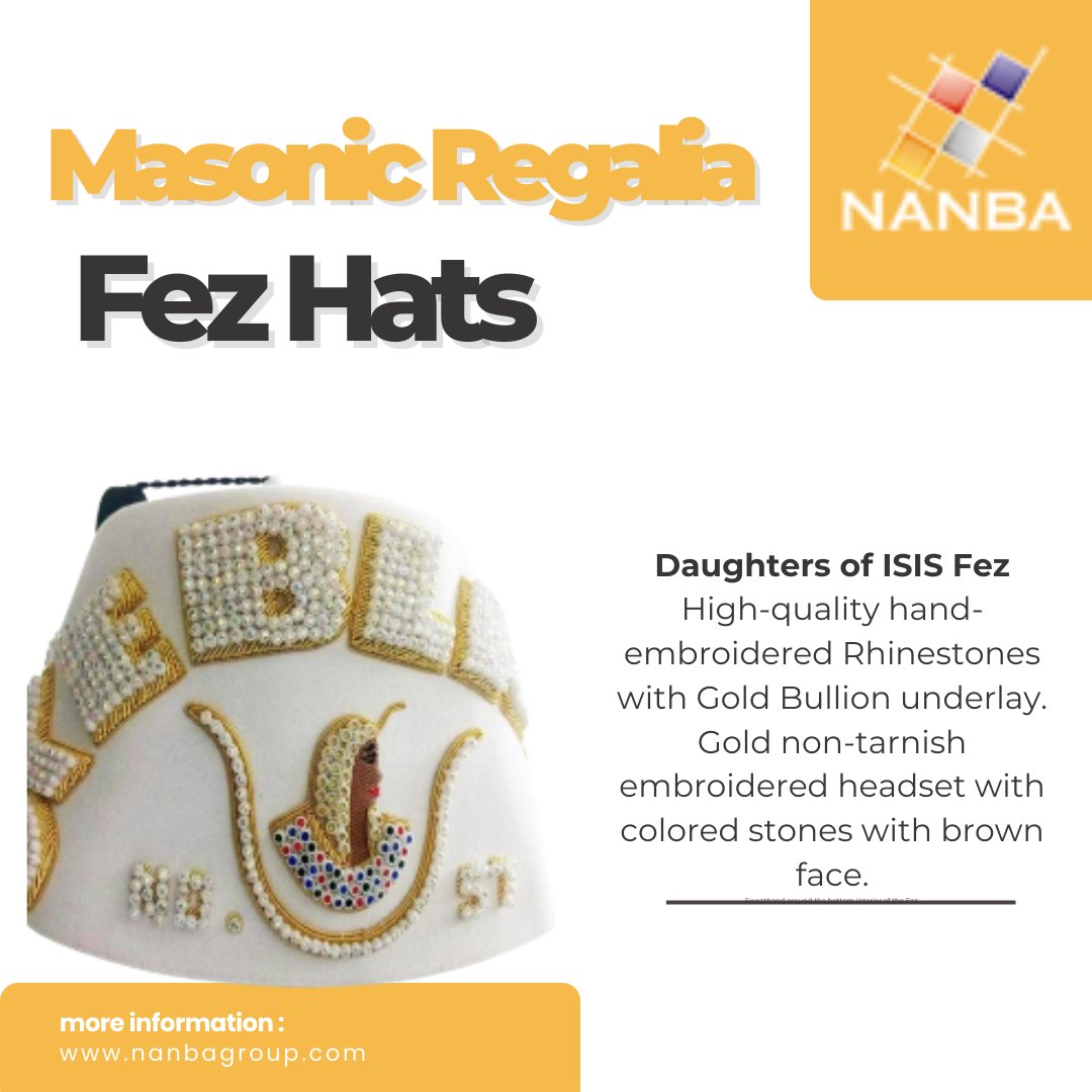 NANBAGroupUk's tweet photo. Are you looking for a high-quality fez hat to complete your Masonic regalia? Look no further than Nanba Group, the leading manufacturer and supplier of Masonic products.
#nanbagroup #masonicregalia #fezhat https://t.co/LL7w8QYmOI