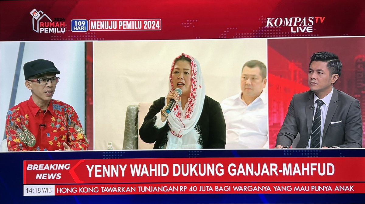 Alhamdulillah mb <a href="/yennywahid/">Yenny Zannuba Wahid</a> log in 😁

Hari ini barisan Kader Gus Dur yg dipimpin mb Yenny telah mendeklarasikan dukungan untuk pasangan Gajar-Mahfud di Pilpres 2024. ☕️