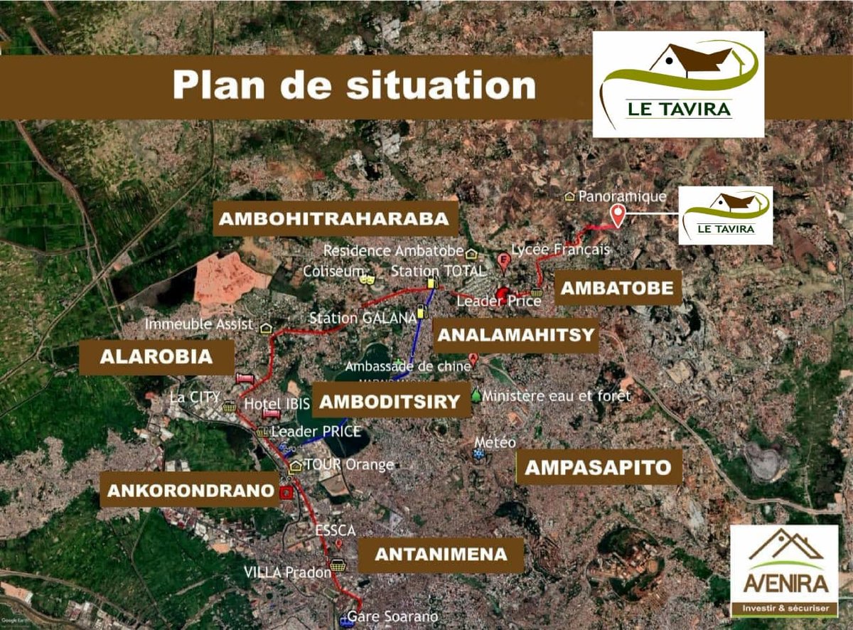 AveniraMada's tweet photo. Petit aperçu sur l'itinéraire pour aller au domaine LE TAVIRA depuis la gare SOARANO. 
@ #aveniraimmobiliermada https://t.co/CLCc218q6t
