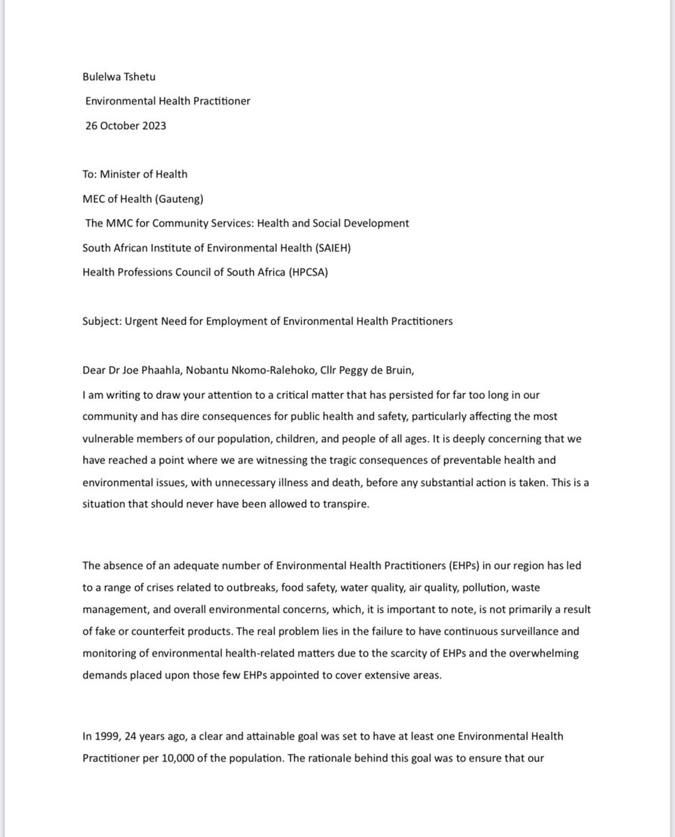 itsAkhonaM's tweet photo. @nicd_sa @TAGRayGee @MTshwaku @MasebeniThando @HPCSA_ @WWpug @CDCgov Any help from @nicd_sa would assist in this regard! Heeding to the call on this memorandum would be a very good start🙏🏽 @PresidencyZA @PublicSafetyMMC @MTshwaku @eNCA @HPCSA_ @CyrilRamaphosa @EFFSouthAfrica The truth of the matter is that we need to #HireEHPs #RecogniseEHPs https://t.co/WDtAexDtm6