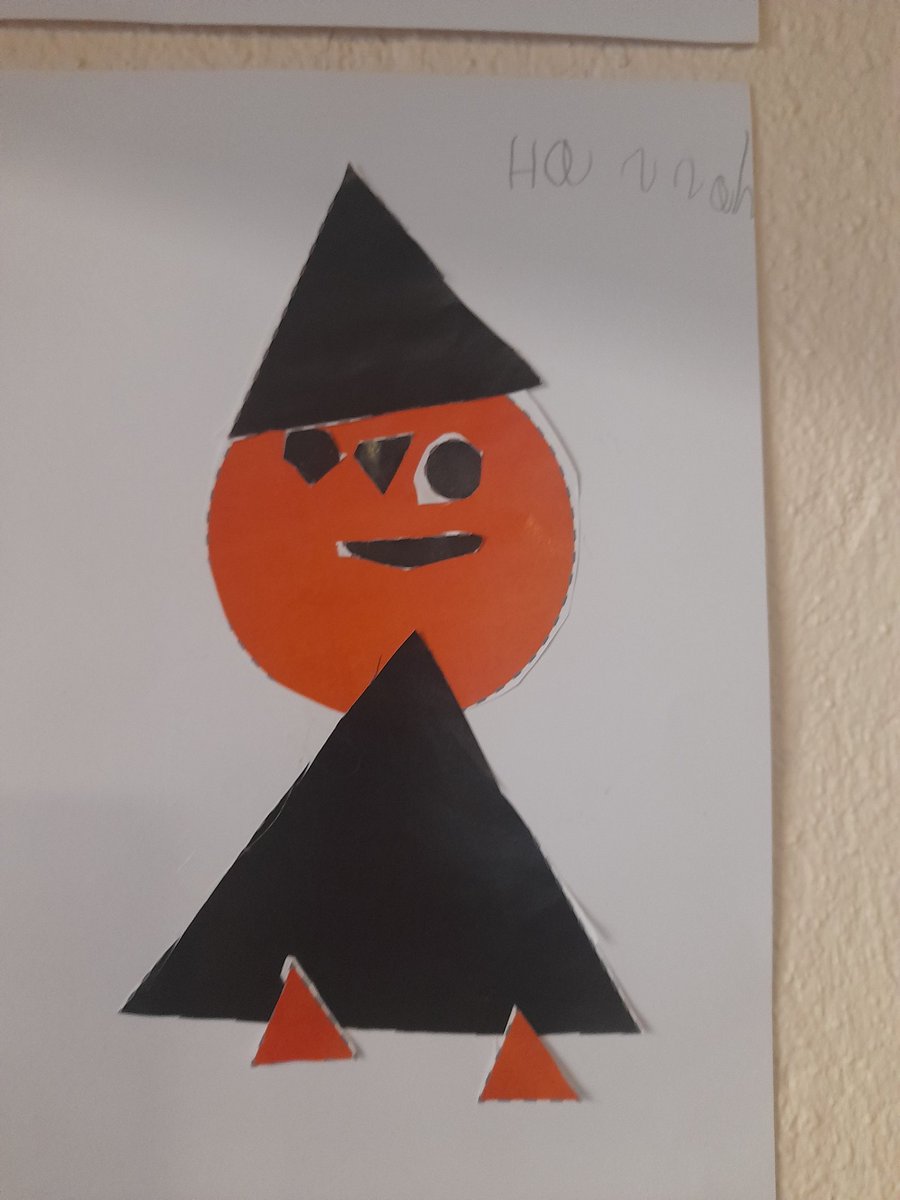 TogherGirls's tweet photo. Ms.Driscoll's infants @TogherGirls decided to use their new knowledge of 2D shapes during @mathsweek to create the most gorgeous cailleacha Oìche Shamhna.@CrawfordArtGall @cork_cesc #Halloween #witch #craft #2Dshape https://t.co/JxnHkm12JT