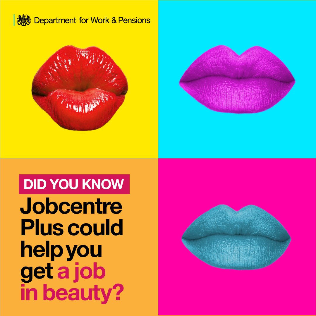 DWPgovuk's tweet photo. For #BritishBeautyWeek, have you considered a career in the beauty industry?
Jobcentres across the country work closely with employers to fill and promote key vacancies and they can help you to secure a beauty-based role
Find out more https://t.co/KOPeFiseDP https://t.co/7e37XenCCo