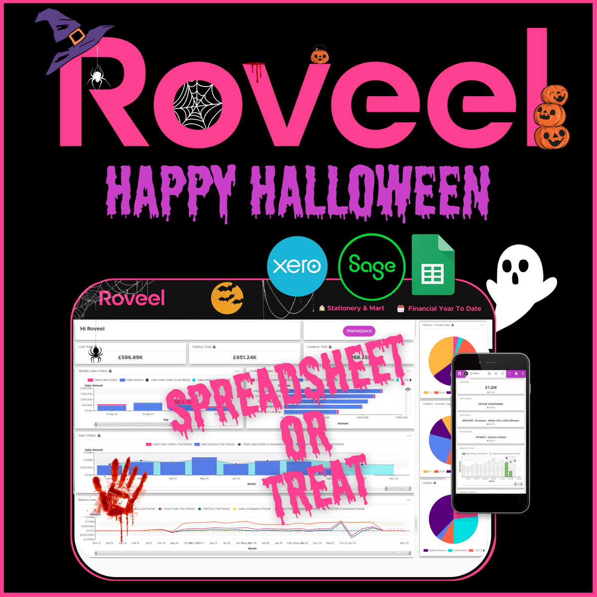 RoveelHQ's tweet photo. 👻 Roveeling those Spooky Insights!🎃

Uncover the crucial insights hiding in your finance data…if you dare 👻

Roveel's analysis is like a cauldron of magic spells for your business. 🧙‍♀️

Connect with us if you’re not too scared! 🕸️

#roveel #Sage #Spooky #halloween #reporting https://t.co/PIu2vOksKV