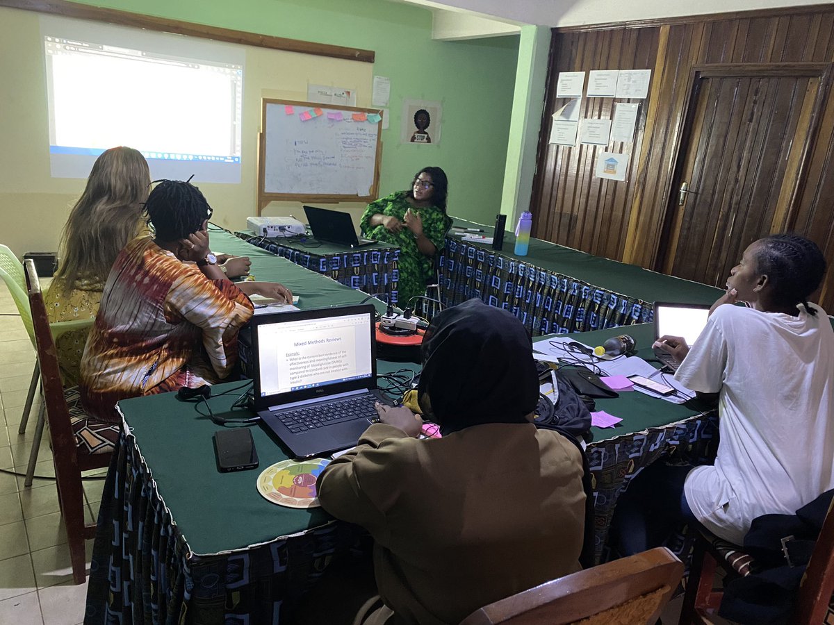 Nainmirayuh's tweet photo. Started training these enthusiastic young ladies on #SystermaticReviews. Happy to go on this journey with them as they continue their #TaxFreePadCampaign in 🇨🇲 @ebase_africa @JBIEBHC @CampbellReviews @cochranecollab @GrimshawJeremy https://t.co/YVjWw4bGsS