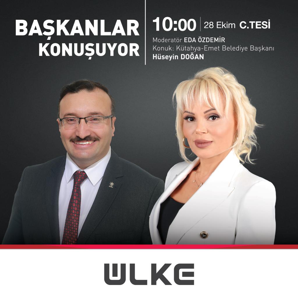 emetbelediyesi's tweet photo. Belediye Başkanımız Hüseyin Doğan, Ülke TV’de moderatörlüğünü Eda Özdemir'in yaptığı “Başkanlar Konuşuyor” programının canlı yayın konuğu olacak.
28 Ekim Cumartesi
10.00
ÜLKE TV https://t.co/Qt5FIAMGBM