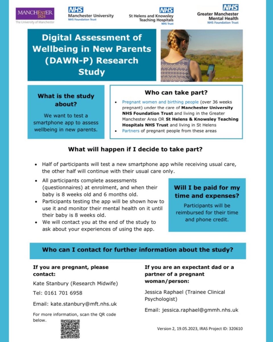 dadmattersuk's tweet photo. can you help us with this study?
We want to test a smartphone app to assess wellbeing in new parents. Please read the flyer and watch the video (link below) for more info @officialuom

https://t.co/5mEe2Cqw9m https://t.co/5MHE9q5Uq2