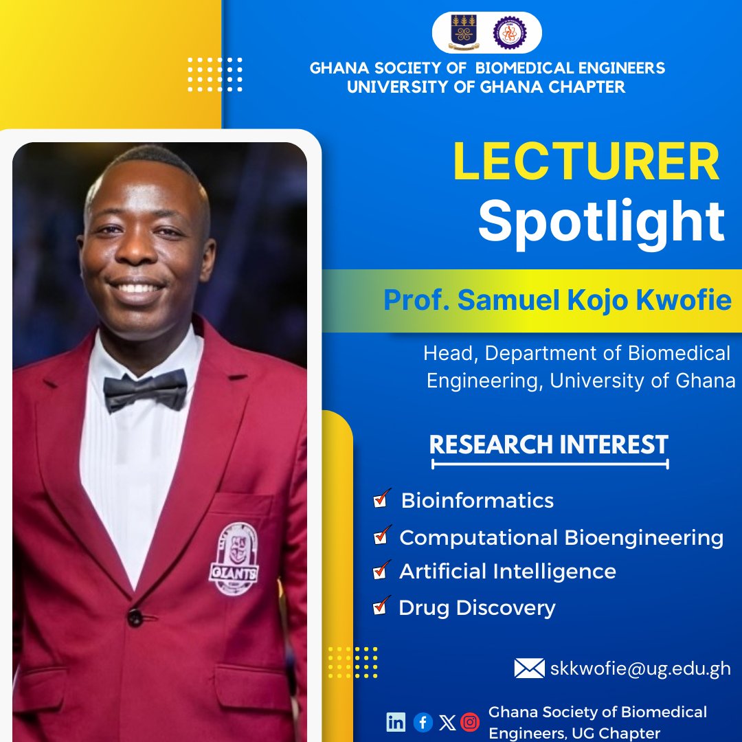GSBE_UGlocal's tweet photo. 🥳Introducing our first lecturer spotlight! Join us in celebrating the incredible work of the talented faculty in the Department of Biomedical Engineering.
#Spotlight
#BiomedicalEngineering
#GSBE https://t.co/hQGBc6EeYQ