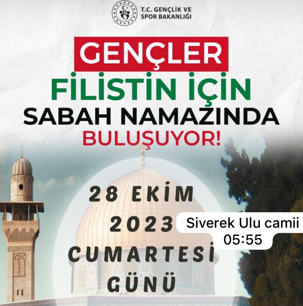 Siverek_GM's tweet photo. Dualarda buluşmak için, Filistin için, Gazze için yarın sabah namazında Siverek Ulu Camiinde buluşuyoruz tüm halkımızı bekliyoruz.
#GençlerSabahNamazındaBuluşuyor
#GSBGM https://t.co/physLaYvZZ