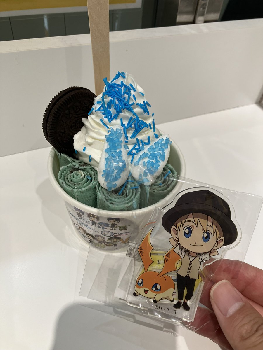 soka_ryuji's tweet image. コラボをしていただかないと
なかなか、こんなオシャレな物食べに行かないです。

コラボしてくれて、ありがとございます✨の気持ち。
ポストカードは、推しが出なかったけど笑

#Digmon
#ロールアイスクリームファクトリー🏭