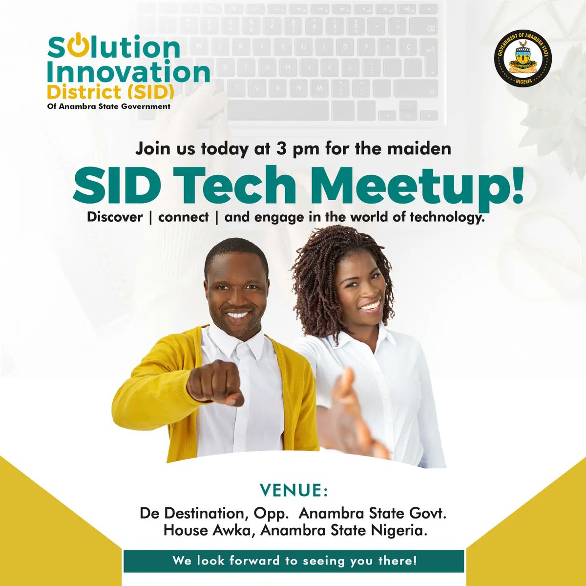 solution_sid's tweet photo. Hope you will be there. 

Make sure to register now to secure your spot: https://t.co/qPn2uyp9R0

Don't miss out! 

See you soon! 

#SolutionInnovationDistrict #SolutionIsHere #SIDTechMeetup #Innovation #TechCommunity #AnambraTech #Networking https://t.co/onsbiHxxW2