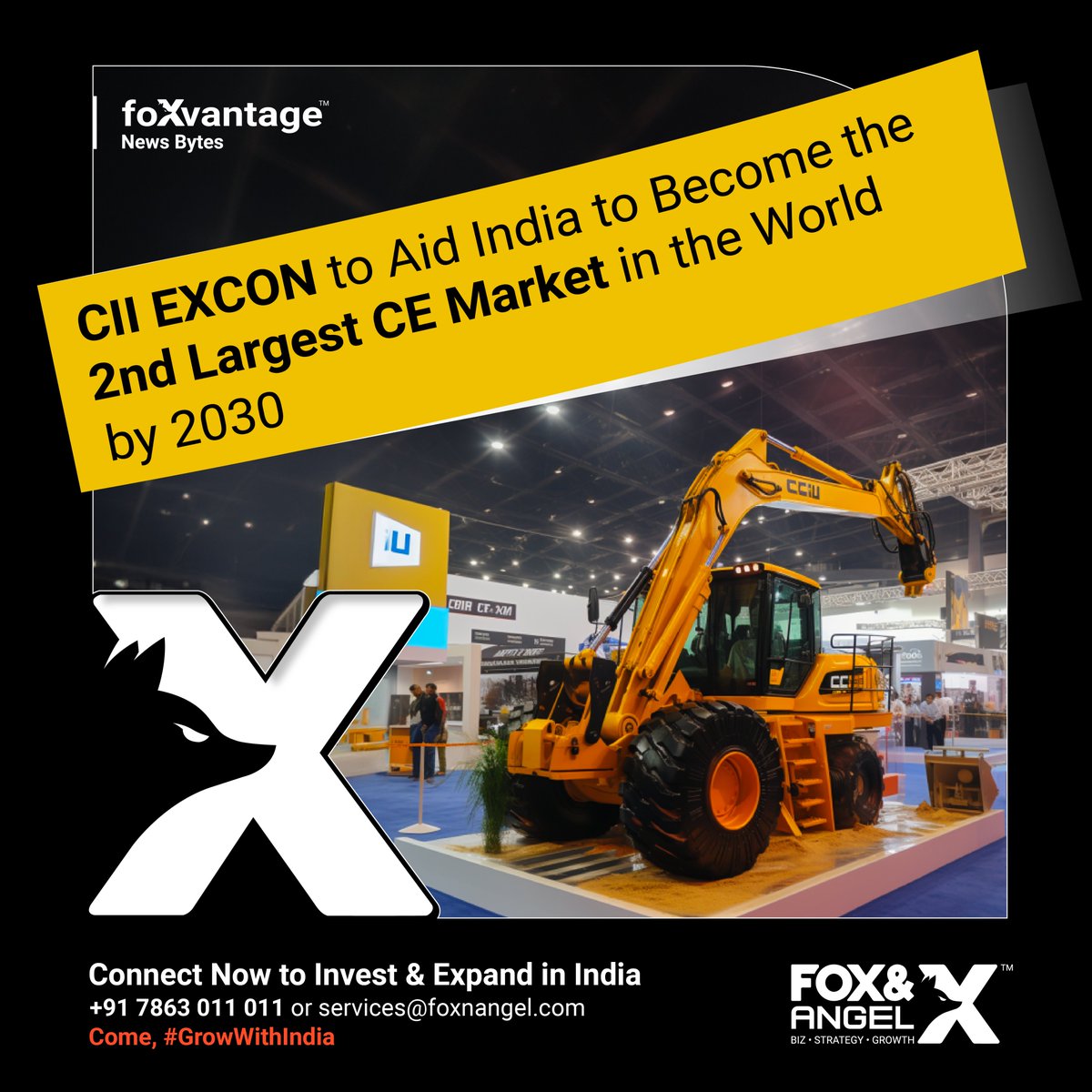 CII EXCON to Aid India to Become the 2nd Largest CE Market in the World by 2030

Come, #GrowWithIndia
.
foxnangel.com
.
#FoxvantageNewsBytes #ConstructionEquipment #ConstructionEquipmentMarket #CII #IndianMarket #BusinessGrowth #BusinessOpportunitiesInIndia  #FoxnAngel