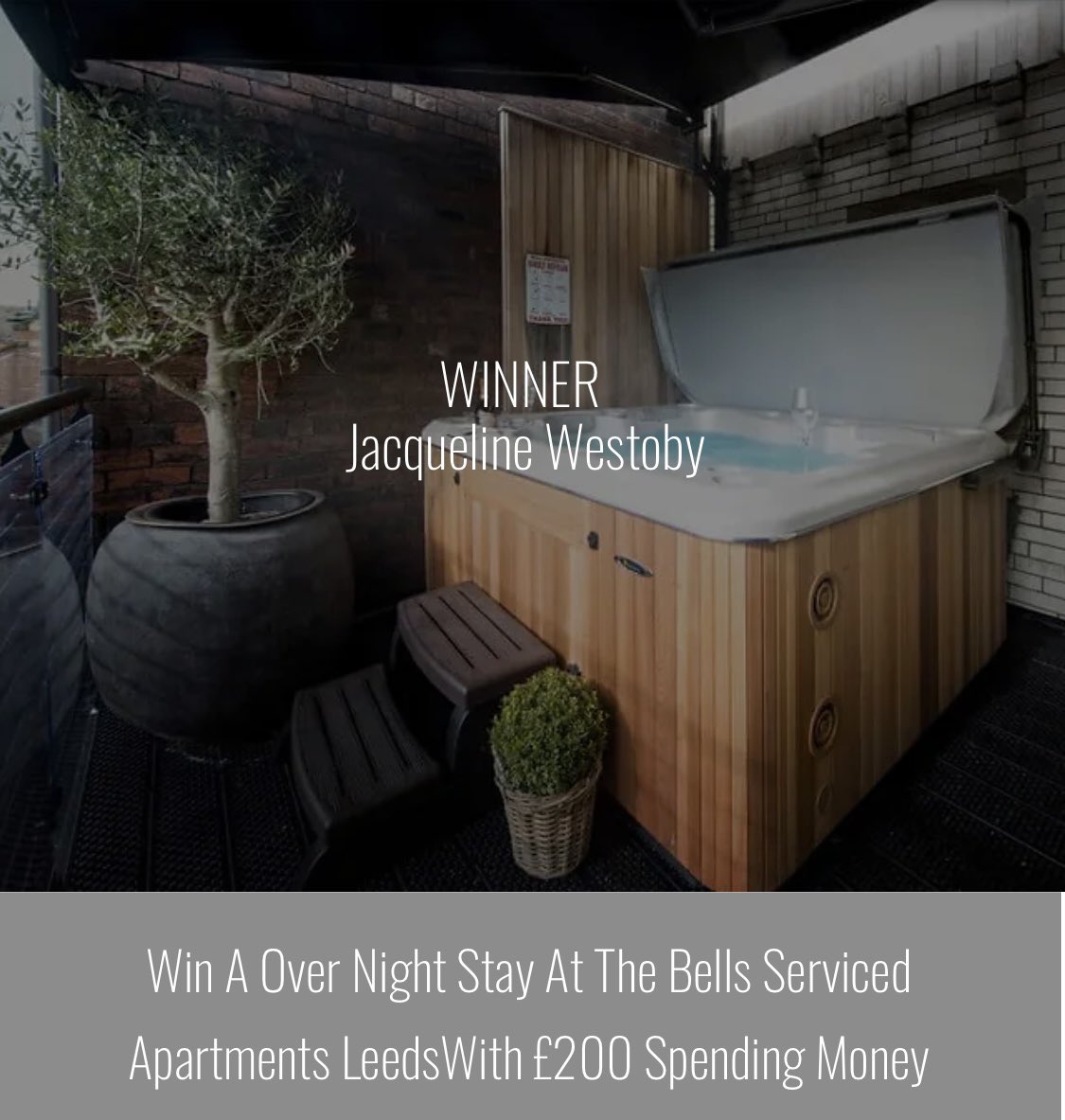 Well done Jacqueline Westoby! Our latest winner. Winning an over night stay at The Bells Leeds. 🎉🎉 secretyorkshire.co.uk/the-bells Details of the next draw will be released shortly
