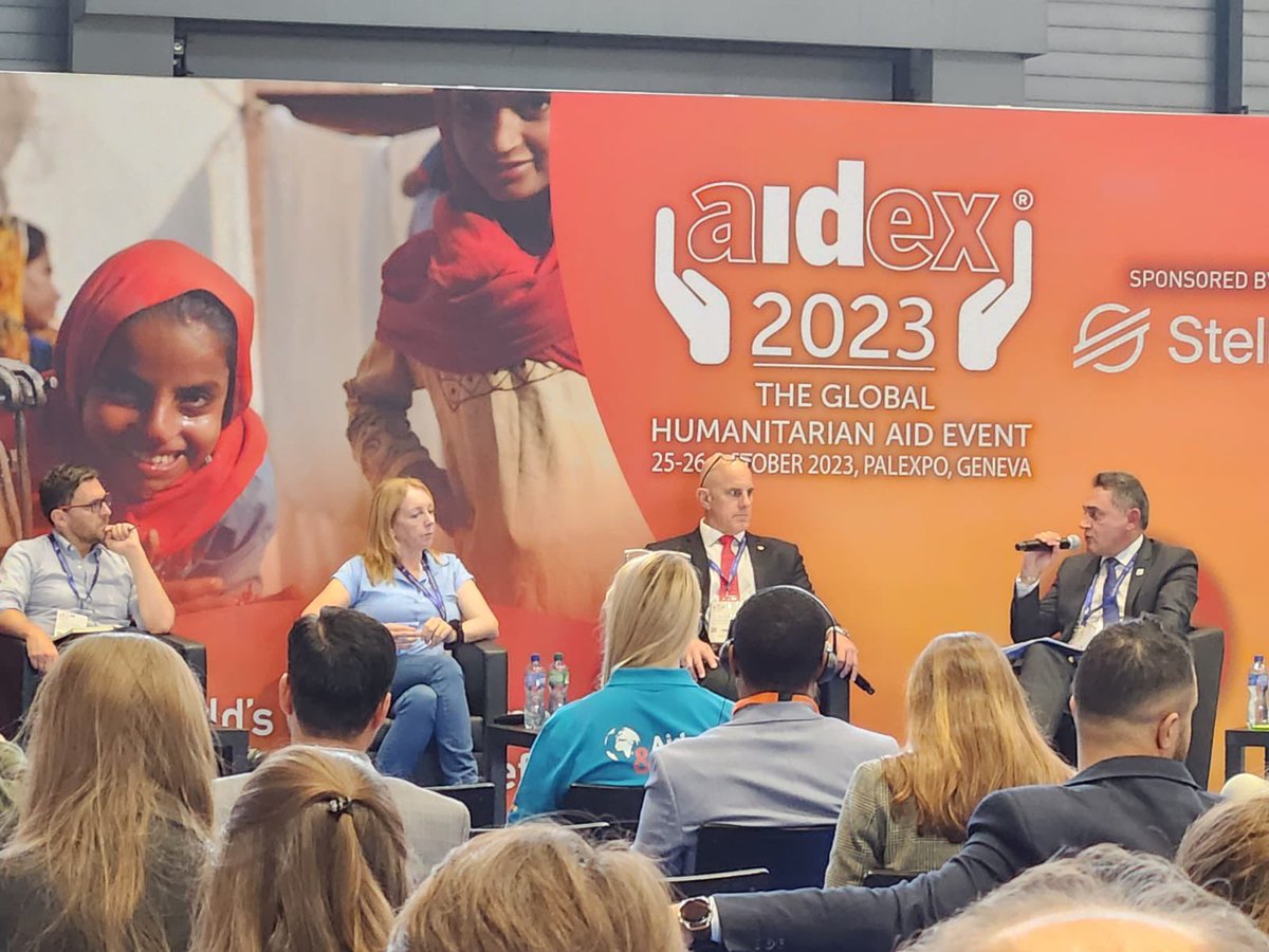 SimonMissiri's tweet photo. We can and must do more on sustainability in humanitarian sector and supply chains. Great panel discussion with colleagues from UN, INGOs, academia at @AidExGlobal https://t.co/0fDIZ59li7