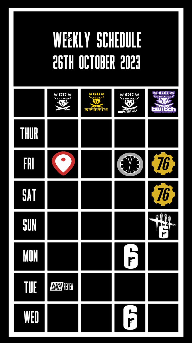 TheGGYakuza's tweet photo. We all #Fallout76, but remain friends, while it is free to play, more #RankedReview as part of lots of #rainbowsixsiege, we go West to East in #geoguessr & generators get repaired in some #Deadbydaylight! https://t.co/PXtFAsoqTA