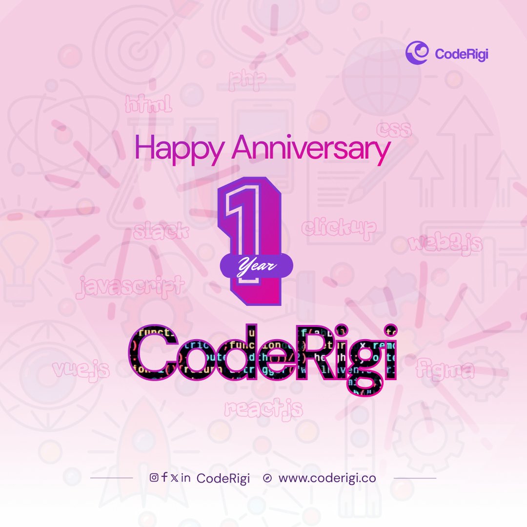 coderigi_'s tweet image. Happy 1st Anniversary to us!

From the day we started, to where we are now, it&apos;s been a remarkable journey.
A huge thank you to our esteemed clients, followers, and team members for making this year truly special.