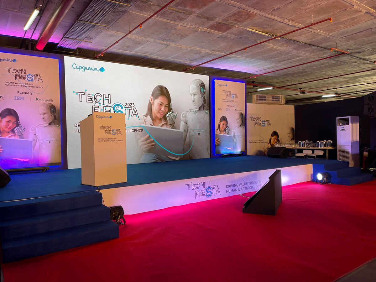CapgeminiEngIN's tweet photo. Tech Fiesta 2023 is live at our Bengaluru campus!
 
Join us in shaping a future where humans and AI work together in seamless harmony.
 
Stay tuned for all the highlights and pivotal moments from this grand finale of #TechFiesta2023.

#GetTheFutureYouWant #CapgeminiAcesInnovation https://t.co/rzvqaPx0r6