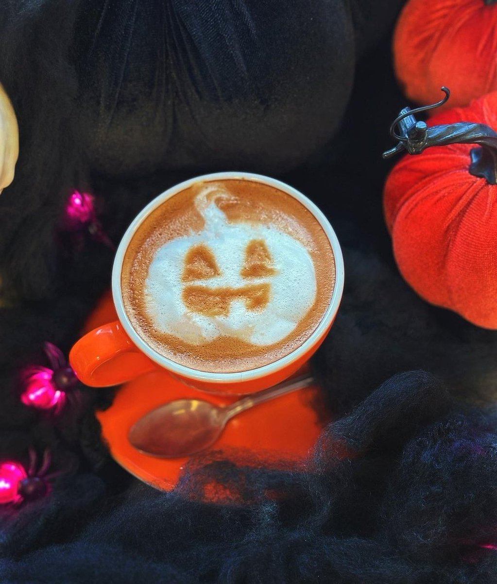 greatcoffeehcc's tweet photo. BOO! How fun is this? 👻🎃
We are loving the Halloween latte art from Paton's place 😍
🧡 Henry’s Coffee
#catspyjamas #coffeeorder #Coffeecoffeecoffee #coffee #Halloween #Halloweencoffee #coffeeideas #latteeart #barista #baristacoffee #caffeineaddict #cafevibes #cafesupplier https://t.co/qET5kyXCVp