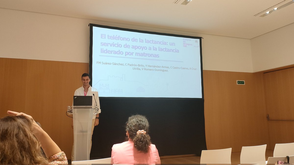 matronaconv's tweet photo. Comenzamos la mañana disfrutando de comunicaciones orales. En concreto, compañeras/as de Gran Canaria y Lanzarote hablando sobre la satisfacción tras el parto y los servicios de apoyo a la #lactanciamaterna
#FAME #SOYMATRONA #XXICongresoFAME2023 @ComaresB @fame_matronas https://t.co/PuiPWlIXUF