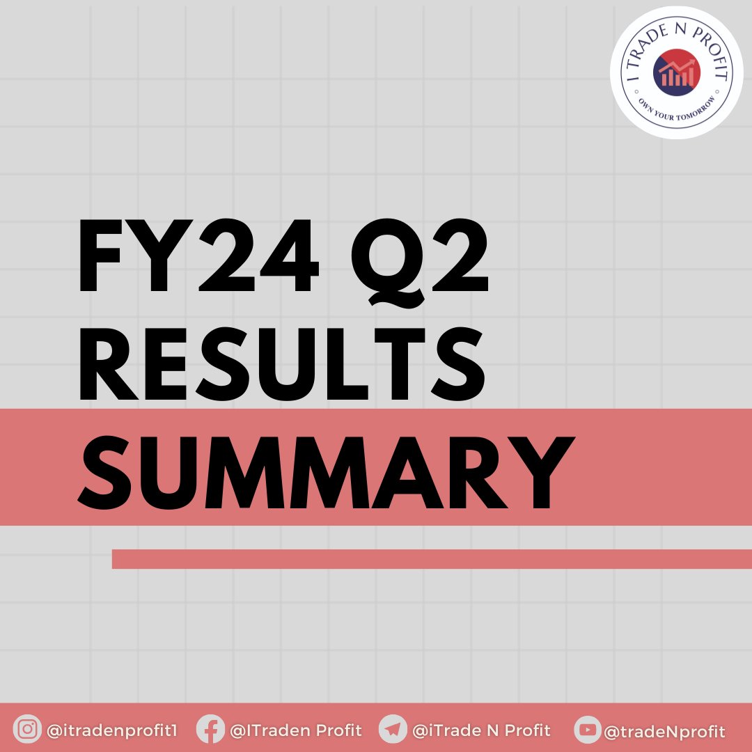 TradenProfit1's tweet image. 📈 Q2 Results Snapshot 📊: Achieving growth, breaking records, and making strides in Q2! 💪💼
.
.
.
.
.

Turn on post notifications for more 📢

#q2performance #results #impressiveperformance #indianstock #sharemarket #market #stockmarket