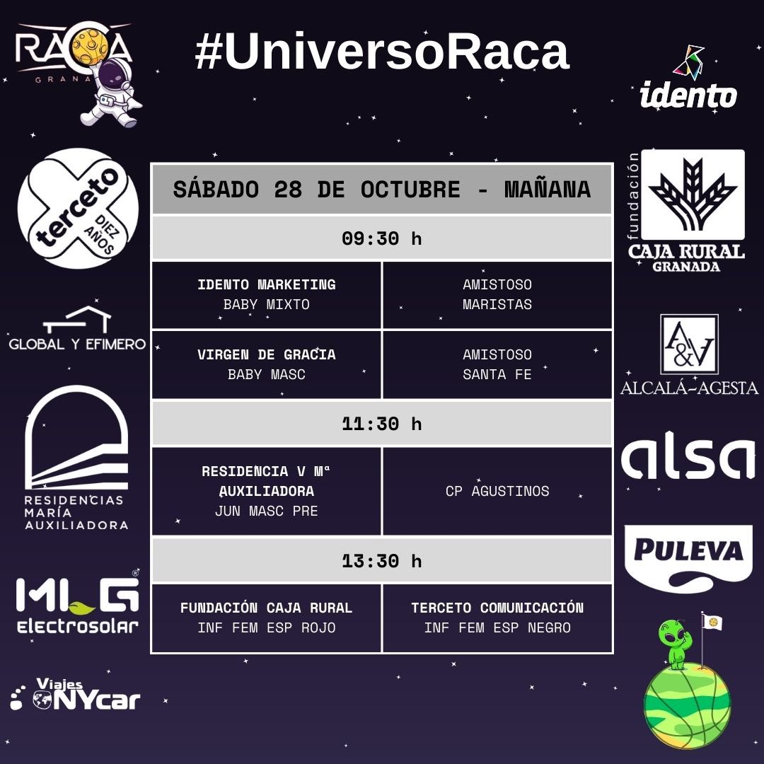 CDRaCa's tweet photo. Vaya🤪🙃🥳Finde de 🏀vaya Finde d LokuraRaca!!!
Muchísimos partidos en nuestro planeta 🪐 Raca,muchísimos partidos por la Maravillosa😍Galaxia🌌Granadina Reencontrándonos con nuestros amig@s, y conociendo otros nuevos
#UniversoRaca🪐👩🚀
#OrgulloRaca🏀🖤❤️🏀
#SiempreSonriendo😜🤪 https://t.co/O2p3UIc513