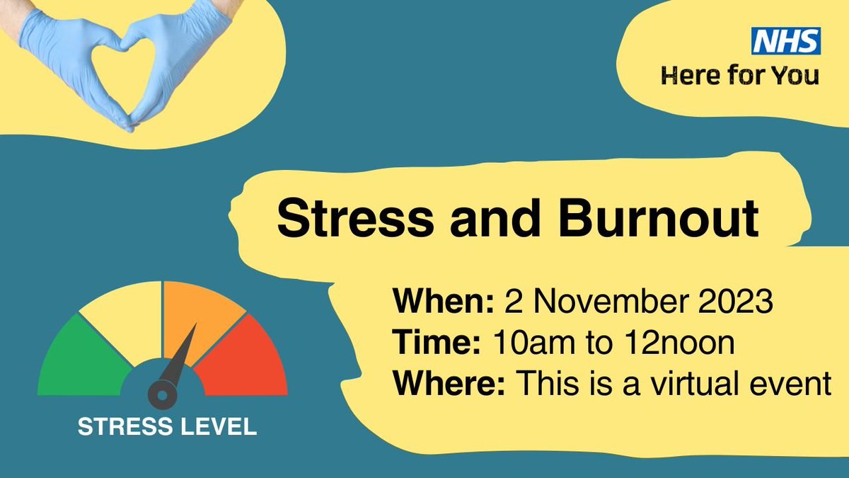 For #InternationalStressAwarenessWeek next week, we are running our Stress & Burnout workshop. In this workshop, we explore how stress affects us as well as some useful techniques to manage stress.

Book your place here: forms.office.com/r/ej0ZRWsWtq