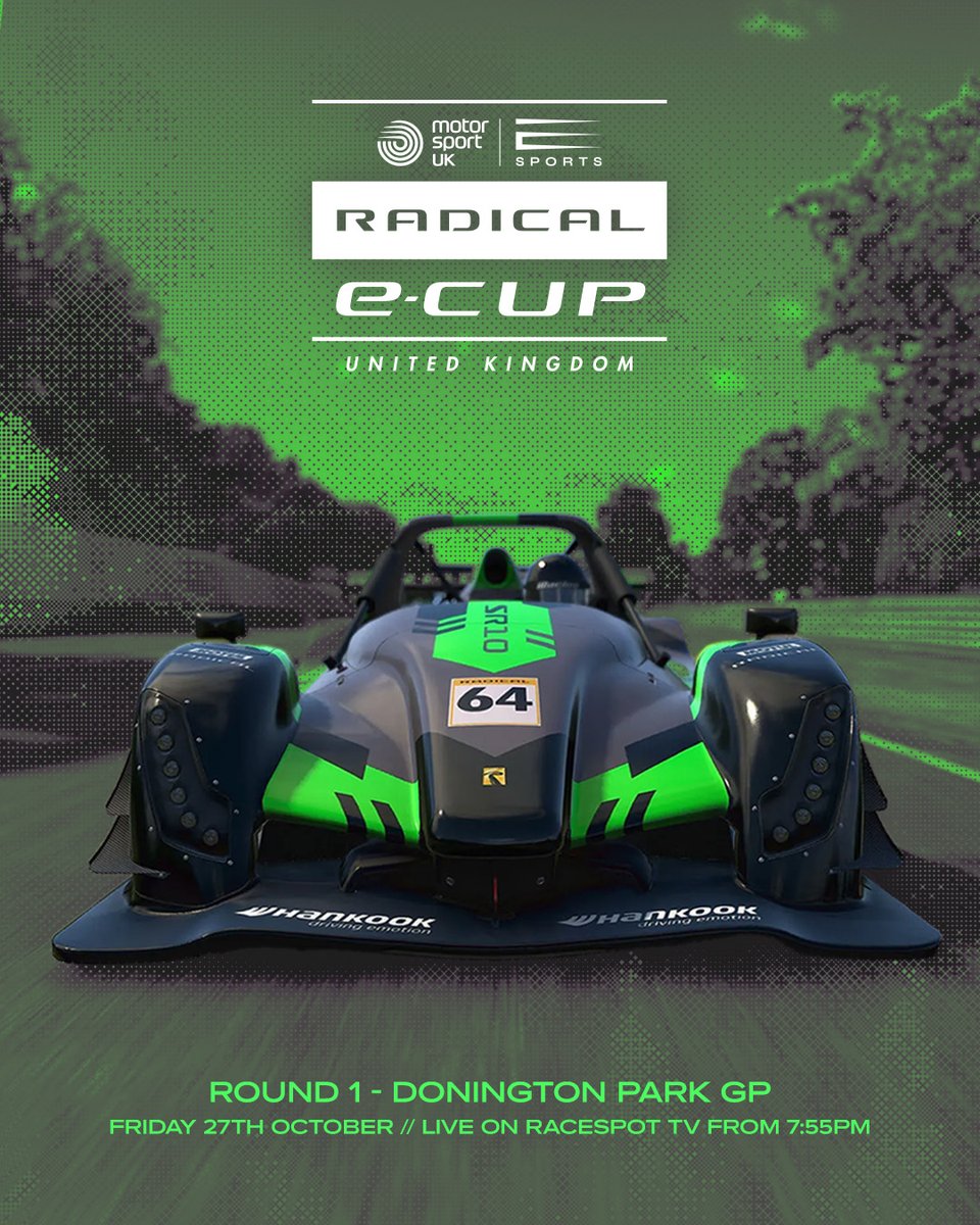 MsptUK_Esports's tweet photo. The racing keeps coming thick and fast!

The inaugural @RadicalMSport Esports Cup UK on @iRacing  kicks off tonight at @DoningtonParkUK. 3 driver classes and a one hour race will guarantee lots of action

Check it out LIVE courtesy of @RaceSpotTV here - https://t.co/RAbFJ602aB https://t.co/9EFdotCpe2