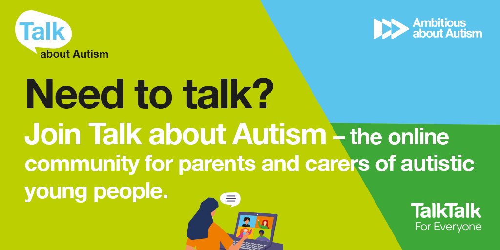 Join Talk about Autism – the online community for parents and carers. It's a place where you can be yourself and connect with others who can both share your joys and understand your worries as a parent or carer of an autistic child.  Sign-up today: bit.ly/3ek7gXp