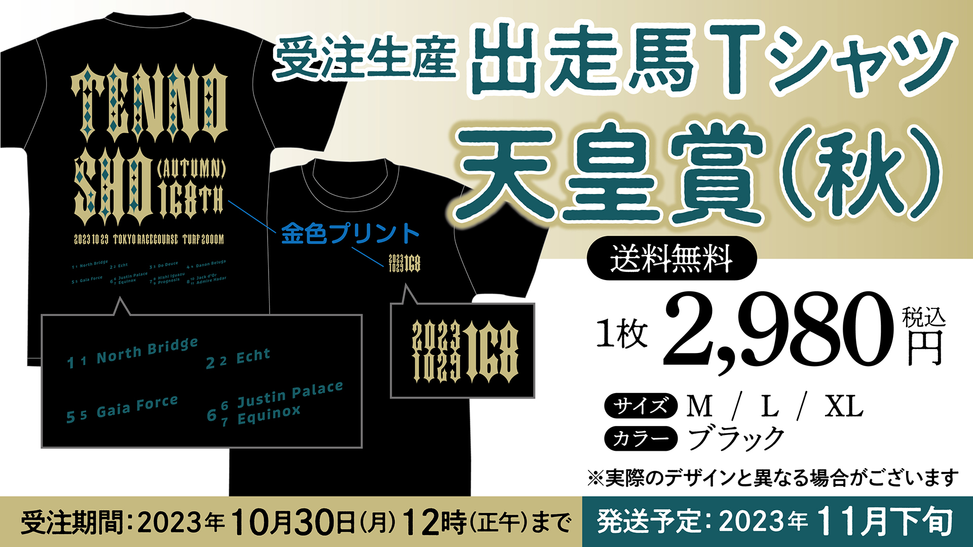 天皇賞秋　出走馬Ｔシャツ　第168回　2023  競馬　ウマ娘　イクイノックス