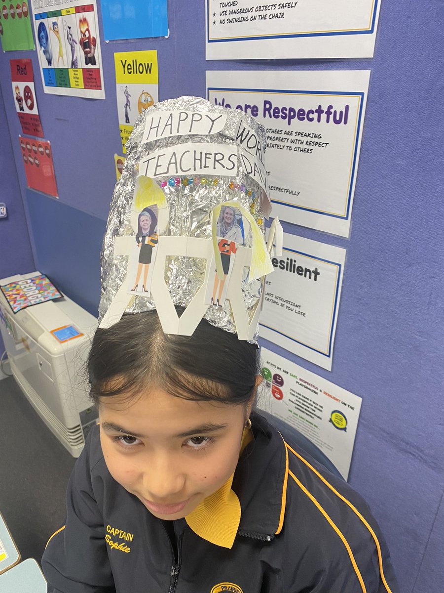 t_sweeney27's tweet photo. This World Teachers’ Day our students took the “Hats off to our teachers” theme to a whole new level with their beautiful personalised creations showing their appreciation to the amazing staff @prairievale_ps.
#WorldTeachersDay2023  @aitsl https://t.co/wSXp2eFNuJ