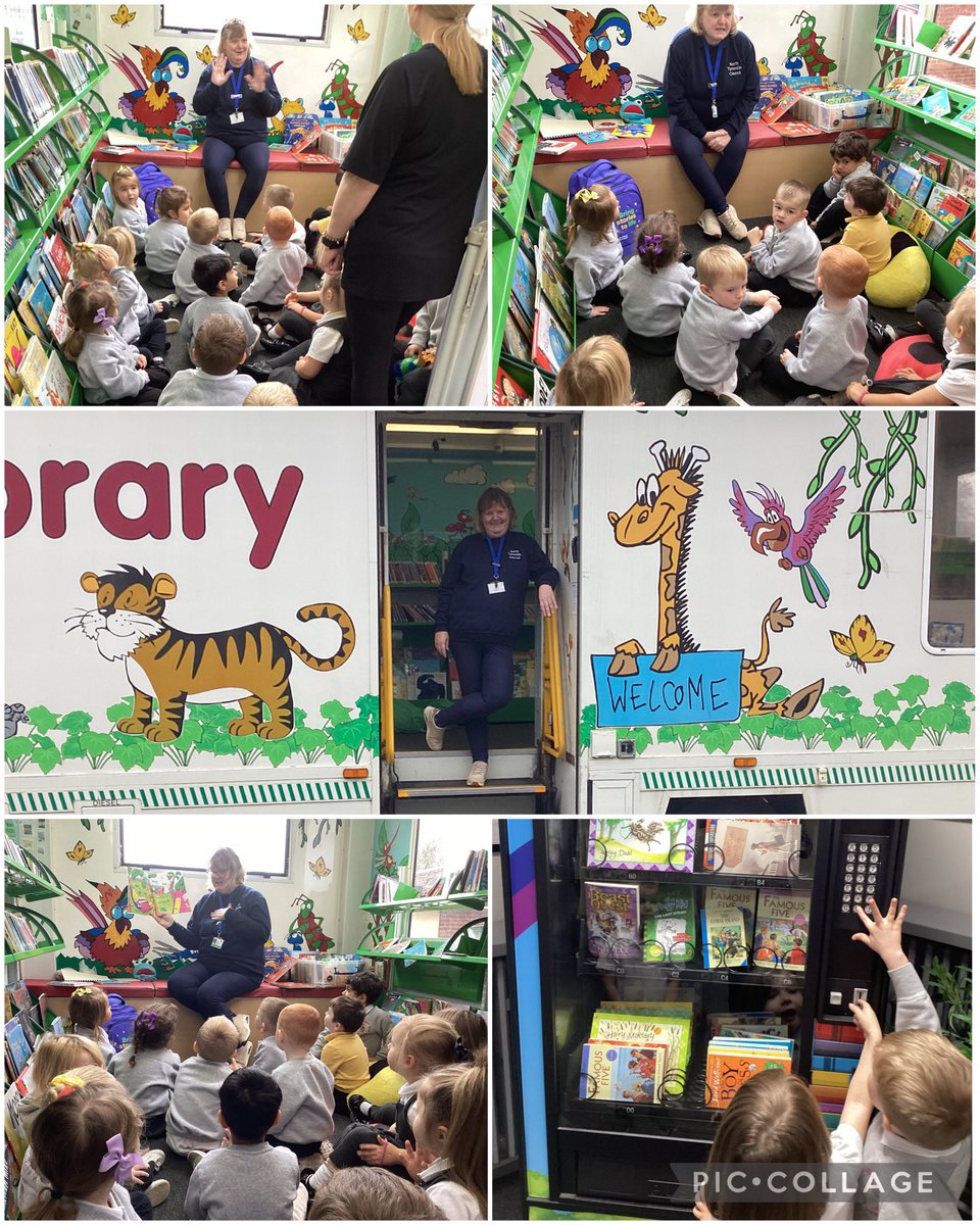A fantastic visit from Alison and the mobile library 📚@Booktrust @NorthTyneLibs