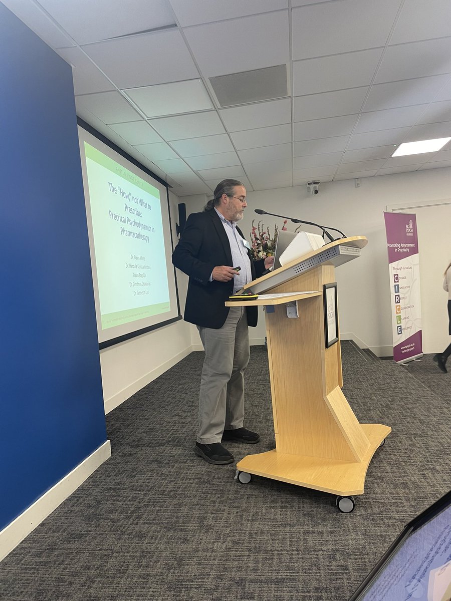 HaroulaKon's tweet photo. Starting the Day with David Mintz discussing the importance of understanding the patient’s psychology when prescribing #medpsychday2023 https://t.co/NFm0loavEz
