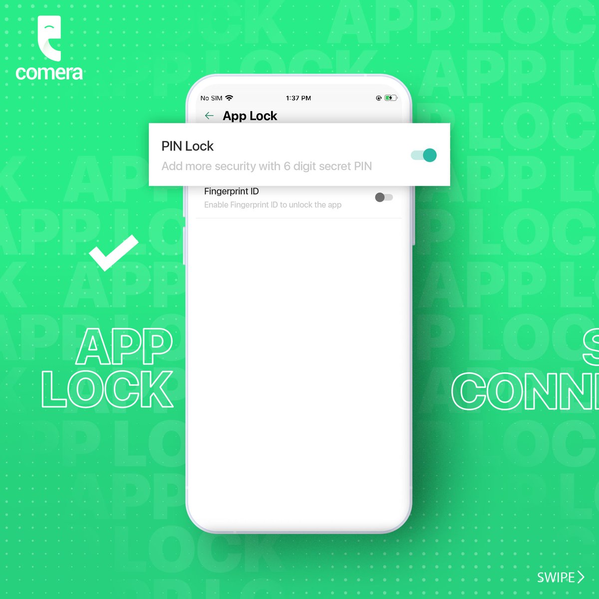 Comera_app's tweet image. Securing chats is just fingertips away. Use Comera&apos;s App Lock to ensure your discussions remain confidential and impenetrable. Say hello to carefree chatting, where worries are left at the door! 🛡️📱

#comera #securecalling #applock #downloadfree #downloadourapp